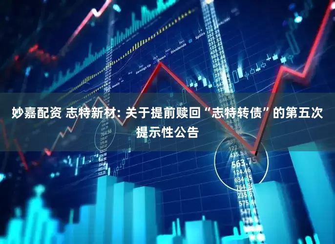 妙嘉配資 志特新材: 關(guān)于提前贖回“志特轉(zhuǎn)債”的第五次提示性公告
